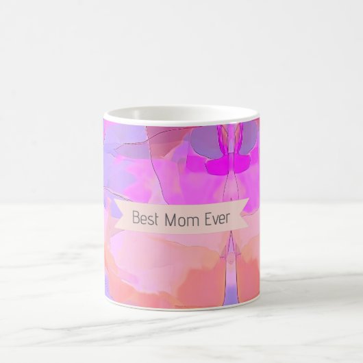 Best Mom Ever Abstract Pastel コーヒーマグカップ (中央)