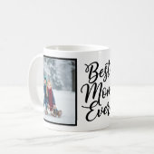 Best Mom Ever Black and White 2 Photo Keepsake コーヒーマグカップ (正面左)