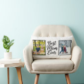 Best Mom Ever Black and White 2 Photo Keepsake ランバークッション (椅子)