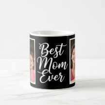Best Mom Ever Black White Script 2 Photo Keepsake