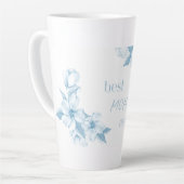 Best Mom Ever Blue Floral Latte Mug カフェラテマグ (左アングル)