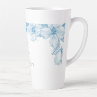 Best Mom Ever Blue Floral Latte Mug カフェラテマグ