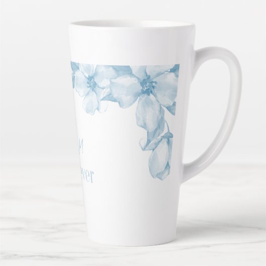 Best Mom Ever Blue Floral Latte Mug カフェラテマグ (右)