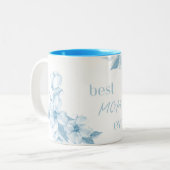 Best Mom Ever Blue Floral Mug ツートーンマグカップ (正面左)