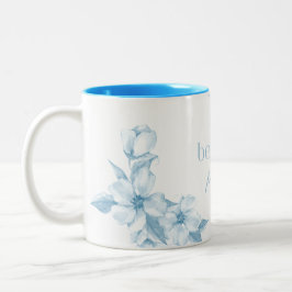 Best Mom Ever Blue Floral Mug ツートーンマグカップ