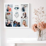 Best Mom Ever | Blue Peonies Floral Photo Grid フェイクキャンバスプリント<br><div class="desc">This trendy and stylish photo grid design says "best mom ever" in rustic,  handwritten script and features a watercolor bouquet of boho flowers in shades of blue. A photo collage with room for seven of your favorite personal photos adds up to a gift your mother will love.</div>