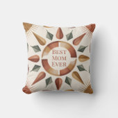Best Mom Ever Boho Throw Pillow Gift クッション (正面)