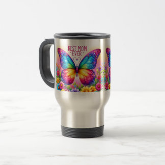 Best Mom Ever Butterfly Floral Mug トラベルマグ