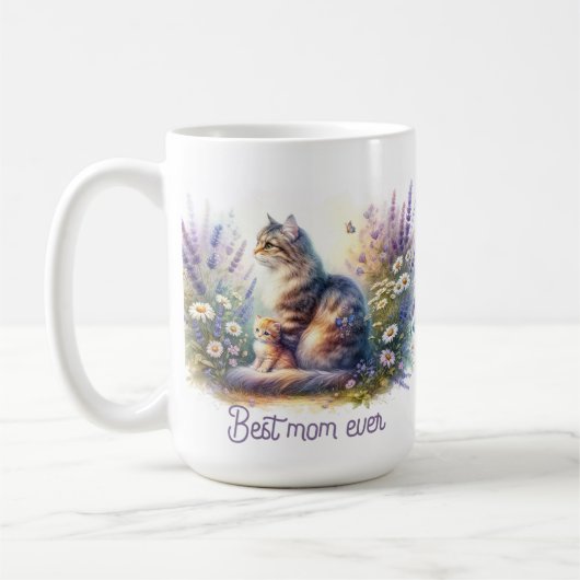 Best Mom Ever Cat コーヒーマグカップ (左)