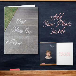 Best Mom Ever Chalk Art Mother's Day Card カード