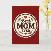 Best Mom Ever Classic Retro Design カード (黄色い花)