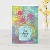 Best Mom Ever Colorful Floral Card カード (黄色い花)
