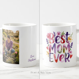 Best Mom Ever Colorful Flowers Mug コーヒーマグカップ