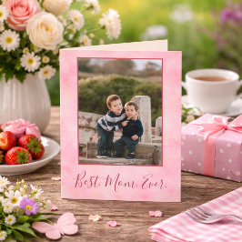 Best Mom Ever Coral Photo Card カード