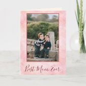 Best Mom Ever Coral Photo Card カード (正面)