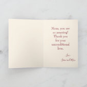 Best Mom Ever Coral Photo Card カード (内部)