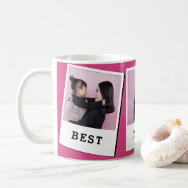Best Mom Ever Custom 3 Photo Mug Pink コーヒーマグカップ