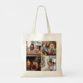 Best Mom Ever Custom 4 Photo Collage Pink Tote Bag トートバッグ (裏面)