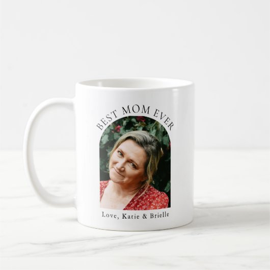 Best Mom Ever Custom Arch Photo  コーヒーマグカップ (左)
