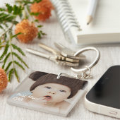 Best Mom Ever Custom Baby Photo Acrylic Keychain キーホルダー (正面右)