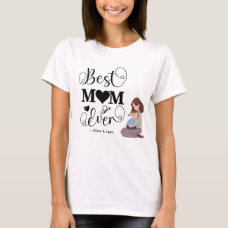 Best Mom Ever Custom Name | Cute Mom and Child  Tシャツ