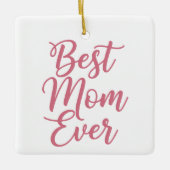 Best Mom Ever Custom Photo Christmas Keepsake Pink セラミックオーナメント (正面)