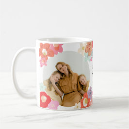 Best Mom Ever Custom Photo Keepsake Happy Floral コーヒーマグカップ