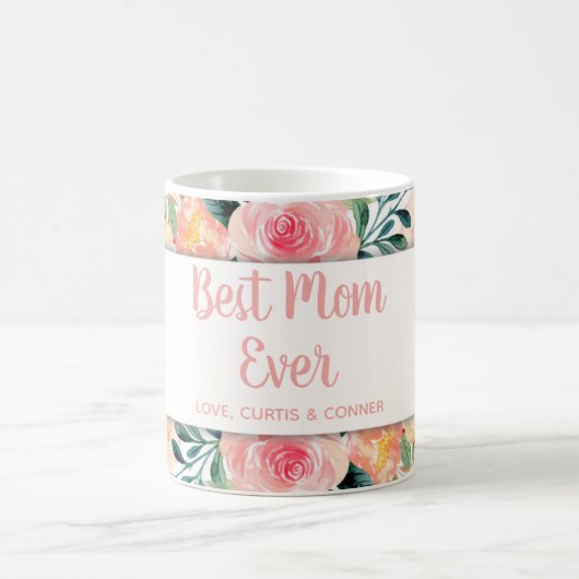 Best Mom Ever Customizable Bonus Mom Mothers Day コーヒーマグカップ (中央)