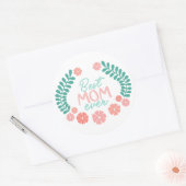 Best mom ever cute floral design ラウンドシール (封筒)