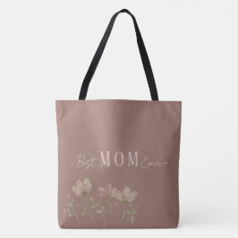 Best Mom Ever,Cute, Minimalist,Flowers Pattern, トートバッグ