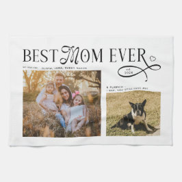 Best Mom Ever Dog Family Photos Heart Mothers Day キッチンタオル