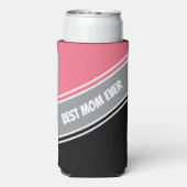 Best Mom Ever Elegant Black &Pink White Custom スリム缶クーラー (Seltzer裏面)