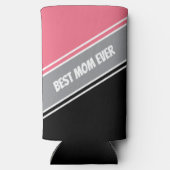 Best Mom Ever Elegant Black &Pink White Custom スリム缶クーラー (裏面)