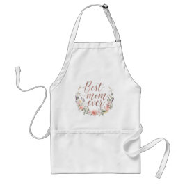 Best Mom Ever – Elegant Floral Kitchen Apron スタンダードエプロン