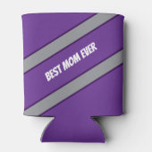 Best Mom Ever Elegant gray &purple script Custom  缶クーラー (裏面)