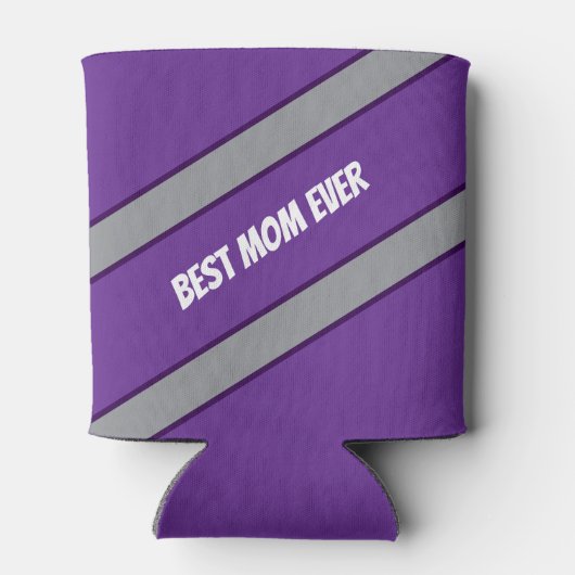 Best Mom Ever Elegant gray &purple script Custom  缶クーラー (裏面)