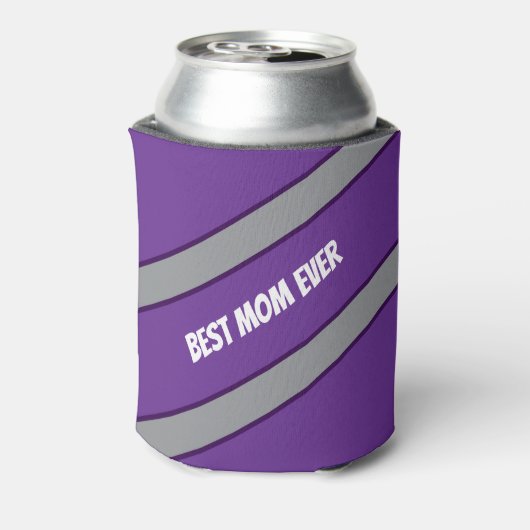 Best Mom Ever Elegant gray &purple script Custom  缶クーラー (缶裏面)