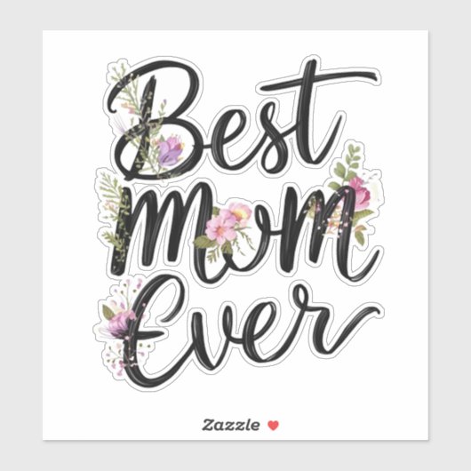 Best mom ever floral design シール (シート)