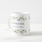 Best Mom Ever Floral Mother's Day  コーヒーマグカップ (正面左)
