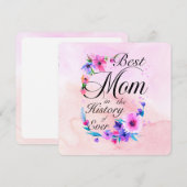 Best Mom Ever, Floral Pink Purple Greetings (正面/裏面)