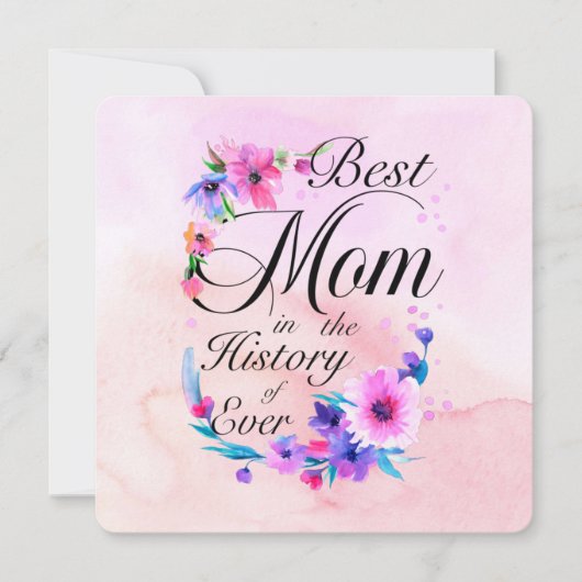 Best Mom Ever, Floral Pink Purple Greetings (正面)