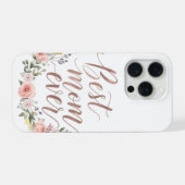 Best Mom Ever – Floral Script Phone Case iPhoneケース (裏面横)