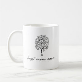 Best Mom Ever Floral Tree Illustration コーヒーマグカップ