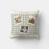Best Mom Ever Gingham Photo Collage クッション (正面)