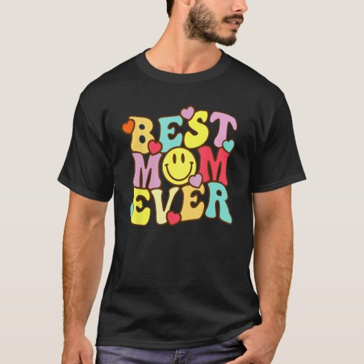 Best Mom Ever Groovy From Daughter Son Mom Kids Tシャツ (正面)