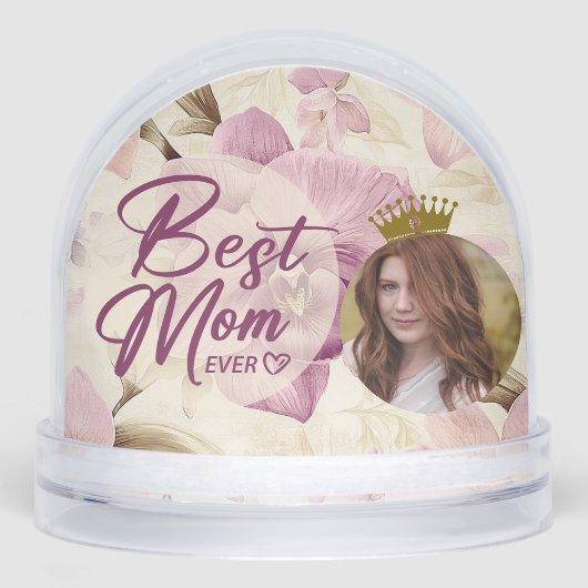 Best Mom Ever Heart Flowers Photo crown (正面)