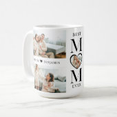 Best Mom Ever Heart Personalized 5 Photo Collage コーヒーマグカップ (正面左)