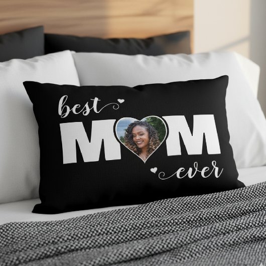 Best Mom Ever Heart Photo Mother's Day アクセントクッション
