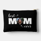 Best Mom Ever Heart Photo Mother's Day Black アクセサリーポーチ (裏面)