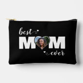 Best Mom Ever Heart Photo Mother's Day Black アクセサリーポーチ (正面)